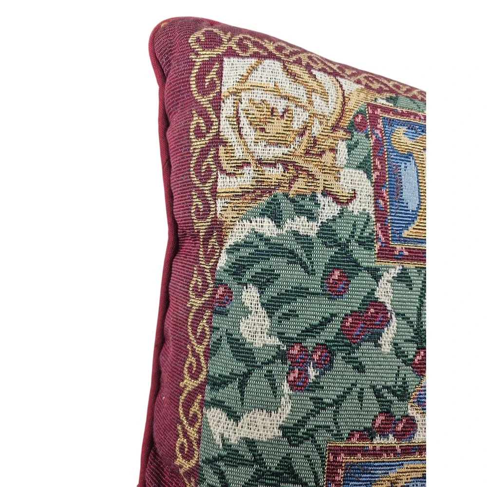 Tapestry Throw Accent Pillow Home Nostalgic Vintage Style Christmas NOEL‎